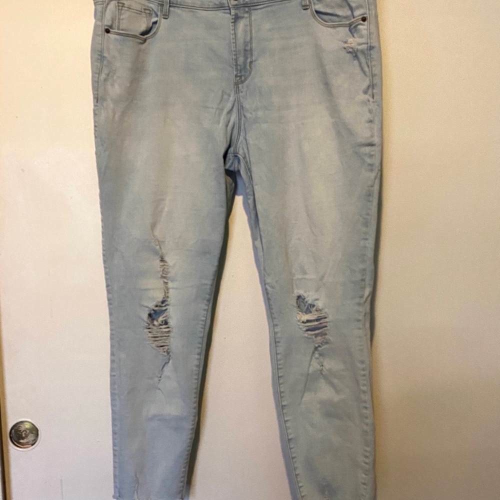 Distressed Light Wash Jeans